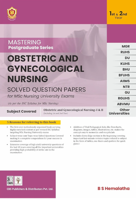 Mastering Postgraduate Series Obstetrics and Gynaecological Nursing:  Solved Q. papers for Msc Nursing University exam
